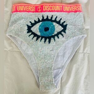Di$count Universe | Evil BLUE Eye Sequin Bikini Bottom | US Size Large (10)